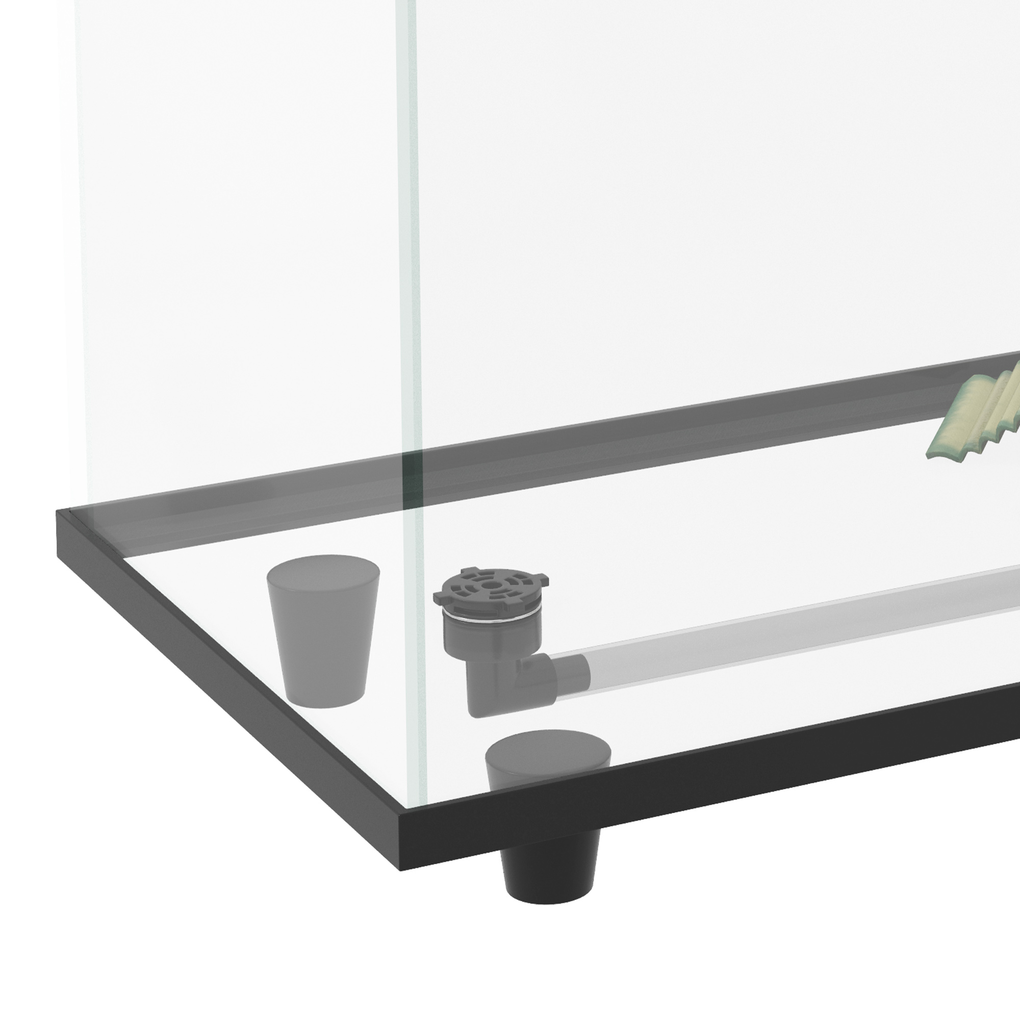 PawHut 28L Glass Turtle Tank Aquarium With Basking Platform Easy Drain