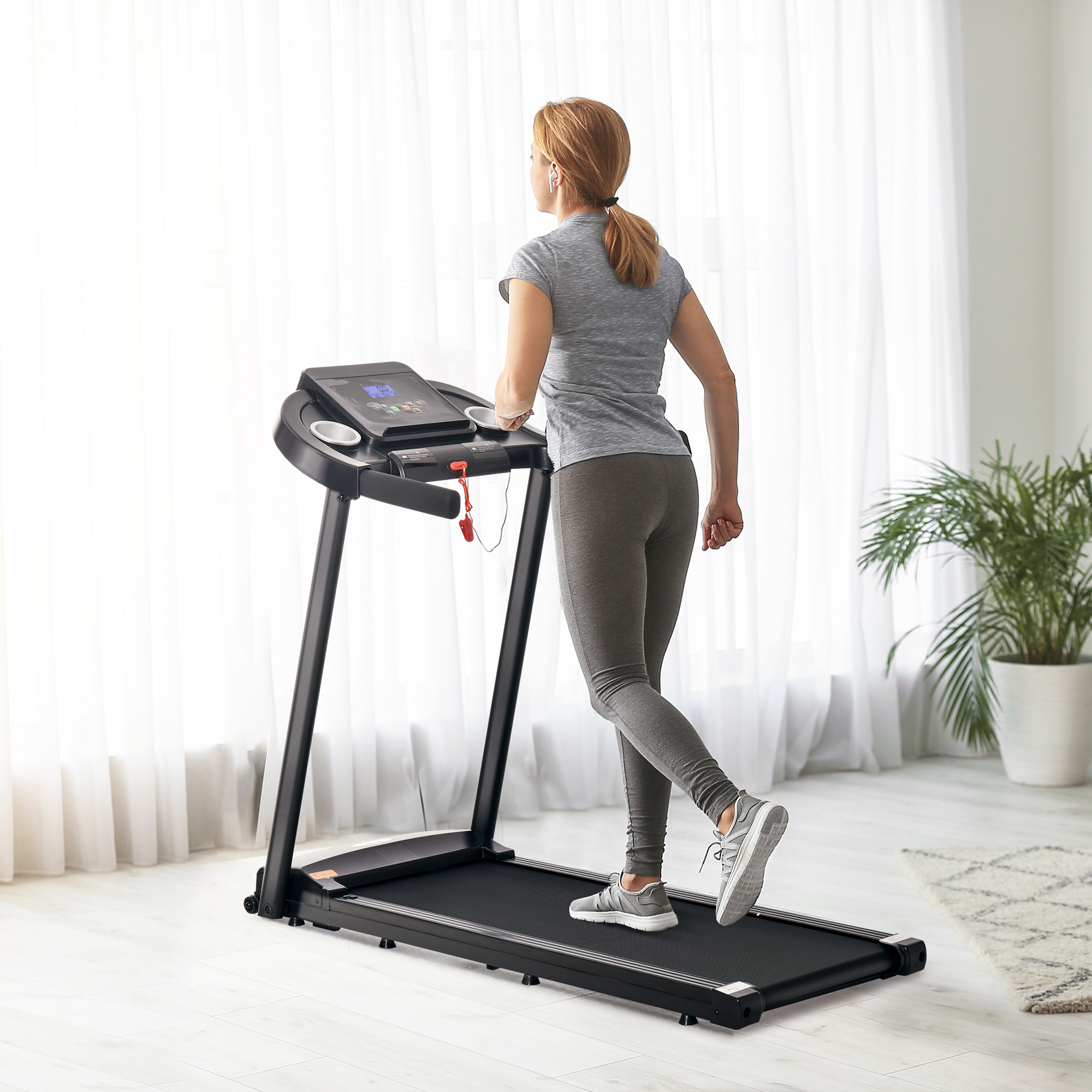 HOMCOM Treadmill 1.5HP Electric Motorised Running Machine W/ LED - View #4