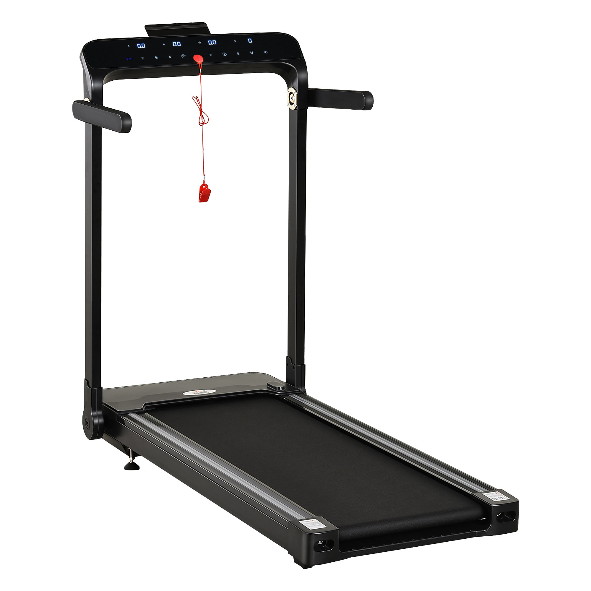 HOMCOM Foldable Walking Treadmill, Aerobic Exercise Machine W/ LED Display, For Home, Office