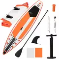 Outsunny 10'6" x 30" x 6" Inflatable Stand Up Paddle Board, Non-Slip Deck Board with Adj Paddle, ISUP Accessories and Carry Bag, for Youth Adults Beginner, White - 1