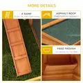 PawHut Rabbit Hutch with Run Wooden Guinea Pig Hutch Outdoor Bunny Cage Hide House with Sliding Tray, Hay Rack, Ramp, 156 x 58 x 68cm, Orange - 7