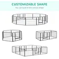PawHut 12 Panels Heavy Duty Puppy Playpen, for Small Dogs, Indoor and Outdoor Use - Silver - 4