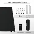 Outsunny Lightweight Camping Bed, Aluminium Portable Camp Cot w/ Strong Support 150kg and Carry Bag for Camping, Black - 6