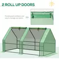 Outsunny Mini Small Greenhouse with Steel Frame & PE Cover & Zippered Window Poly tunnel Steeple for Plants Vegetables, 180 x 90 x 90 cm, Green - 7