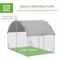 PawHut Walk In Chicken Run Galvanised Chicken Coop Hen Poultry House Cage Pet Playpen Garden with Water-Resist Cover, 2.8 x 1.9 x 2m - 6