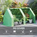 Outsunny Mini Small Greenhouse with Steel Frame & PE Cover & Zippered Window Poly tunnel Steeple for Plants Vegetables, 180 x 90 x 90 cm, Green - 4