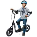 HOMCOM Kids Scooter Kick Scooter, with 12" EVA Tyres, Rear Brake, Big Wheels Scooter for 5-12 Years , Black - 1
