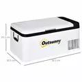 Outsunny 12V Car Refrigerator w/ LED Light & Foldable Handles, 18L Portable Compressor Cooler, Fridge Freezer with 12/24V DC and 110-240V AC for Campervan RV Boat Travel - 3