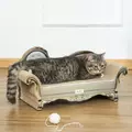 PawHut Cat Furniture, with Scratching Pad & Catnip - Brown - 2
