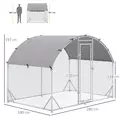 PawHut Walk In Chicken Run Galvanised Chicken Coop Hen Poultry House Cage Pet Playpen Garden with Water-Resist Cover, 2.8 x 1.9 x 2m - 3