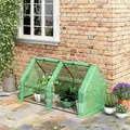Outsunny Mini Small Greenhouse with Steel Frame & PE Cover & Zippered Window Poly tunnel Steeple for Plants Vegetables, 180 x 90 x 90 cm, Green - 2