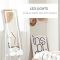 HOMCOM Jewellery Cabinet with LED Light, Lockable Jewellery Organiser with Full-Length Mirror for Bedroom Dressing Room, White - 5