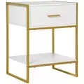 HOMCOM Modern Bedside Table - White - 1