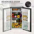 HOMCOM Under Counter Fridge, 91L Small Fridge with Chiller Box, Removable Shelf, Reversible Door, Adjustable Legs, Mini Refrigerator, Black - 7