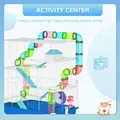 PawHut 5 Tier Hamster Cage, Gerbil Cage with Exercise Wheel, Feeder Bowl, Tube, Water Bottle, 59L x 36W x 69H cm - Blue - 4