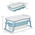 HOMCOM Foldable Bathtub Kids Bath Tub with Lid Large Freestanding Bathtubs Home Sauna for Toddler Children Teenage 1 - 12 Years - 2