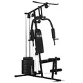 HOMCOM Multifunction Home Gym Machine, with 45kg Weight Stacks, for Strength Training - 1