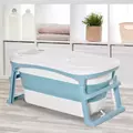 HOMCOM Foldable Bathtub Kids Bath Tub with Lid Large Freestanding Bathtubs Home Sauna for Toddler Children Teenage 1 - 12 Years - 8