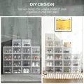 HOMCOM 18PCS Clear Shoe Box, Plastic Stackable Shoe Storage Box for UK/EU Size up to 8.5/43 with Magnetic Door for Women/Men, 25 x 35 x 19cm - 6