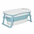 HOMCOM Foldable Bathtub Kids Bath Tub with Lid Large Freestanding Bathtubs Home Sauna for Toddler Children Teenage 1 - 12 Years - 1