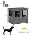 PawHut Dog Crate Table for Medium and Large Dogs with Magnetic Door for Indoor Use, 85 x 55 x 75 cm, Grey - 3