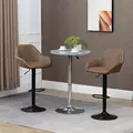 HOMCOM Bar Stools Set of 2, Height Adjustable Swivel Barstools, PU Leather Kitchen Stools with Backs, Armrests and Footrest for Home, Counter and Dining Room, Dark Brown - 2