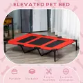 PawHut Raised Dog Bed Cooling Elevated Pet Cot with Breathable Mesh for Indoor Outdoor Use Red, XX Large, 122 x 92 x 23cm - 4