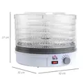 HOMCOM 5 Tier Food Dehydrator, 245W Food Dryer Machine with Adjustable Temperature Control for Drying Fruit, Meat, Vegetable, Jerky and Pet Treat, White - 3
