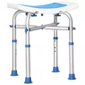HOMCOM 44-51.5cm Aluminium Frame Shower/Bath Stool - Blue - 1