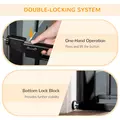 PawHut Dog Safety Gate, for Hallways, Staircases, Doors w/ Automatic Closing Door - Black - 4
