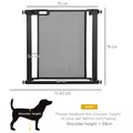 PawHut Dog Safety Gate, for Hallways, Staircases, Doors w/ Automatic Closing Door - Black - 3