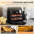 HOMCOM 12L 8 in 1 Digital Air Fryer Oven with Roast, Bake, Dehydrate, 8 Preset Modes, Rapid Air Circulation, Timer, Inner Light, Memory Function, 1800W, Dish Wash Accessory, Black - 4