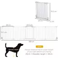 PawHut 5 Panels Pet Playpen Metal Fence w/ Walk Through Door - White - 3