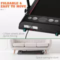 HOMCOM Foldable Walking Treadmill, with LED Display and Wheels, for Home, Office, Gym, Red - 4