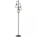 HOMCOM 3-Light Floor Lamp, 170cm Industrial Dimmable Standing Lamp with Steel Wire Cage Lampshades for Living Room, Bedroom, Dining Room, Study, Bulb Not Included, Black - 1