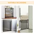 PawHut Dog Safety Gate, for Hallways, Staircases, Doors w/ Automatic Closing Door - Black - 7