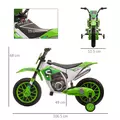 HOMCOM 12V Kids Electric Motorcycle Ride-On, with Training Wheels, for Ages 3-6 Years - Green - 3