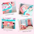 AIYAPLAY 31 Piece Kids Dressing Playset, with Magical Princess Mirror, Light and Sound - Pink and Blue - 6