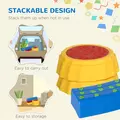Outsunny Five-Piece Kids Stepping Stones and Balance Bridge w/ Non-Slip Surface & Bottom. for Toddlers - Multicoloured - 4