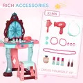 AIYAPLAY 31 Piece Kids Dressing Playset, with Magical Princess Mirror, Light and Sound - Pink and Blue - 5