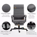 Vinsetto Office Chair, Computer Desk Chair, Fabric Swivel Chair with Adjustable Height and Rolling Wheels for Home Office Work Study, Grey - 7