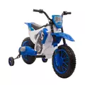 HOMCOM 12V Kids Electric Motorcycle Ride-On, with Training Wheels, for Ages 3-6 Years - Blue - 1