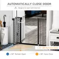 PawHut 74-105cm Pet Safety Gate Stair Barrier, with Auto Close, Double Locking - Black - 5