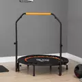 HOMCOM 40" Foldable Mini Fitness Trampoline, with Adjustable Foam Handle, Orange - 2