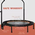 HOMCOM 40" Foldable Mini Fitness Trampoline, with Adjustable Foam Handle, Orange - 6