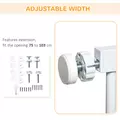 PawHut Pet Safety Gate, for Doorways, Staircases, Hallways, with Extensions Kit, 75-103cm - White - 6