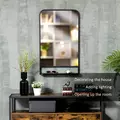 HOMCOM Modern Square Wall Mirror with Storage Shelf, 86 x 53 Mirrors for Living Room, Bedroom, Black - 4