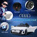 HOMCOM Audi Licensed 12V Kids Electric Ride-On, with Remote Control, Suspension System, Lights, Music, Motor - White - 4