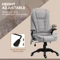 Vinsetto Office Chair, Ergonomic Fabric Desk Chair with 6-Point Massage and Back Heated, Arms, Lumbar Support, Light Grey - 5