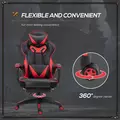 Vinsetto Computer Gaming Chair, Racing Desk Chair with Lumbar Support and Footrest, PU Leather Gamer Chair with Headrest and Swivel Wheels for Home, Red - 6